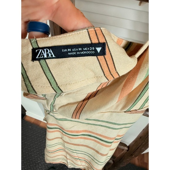 Zara Striped Halter Mini Dress Sleeveless Casual Summer Beach Vacation M - Picture 5 of 5